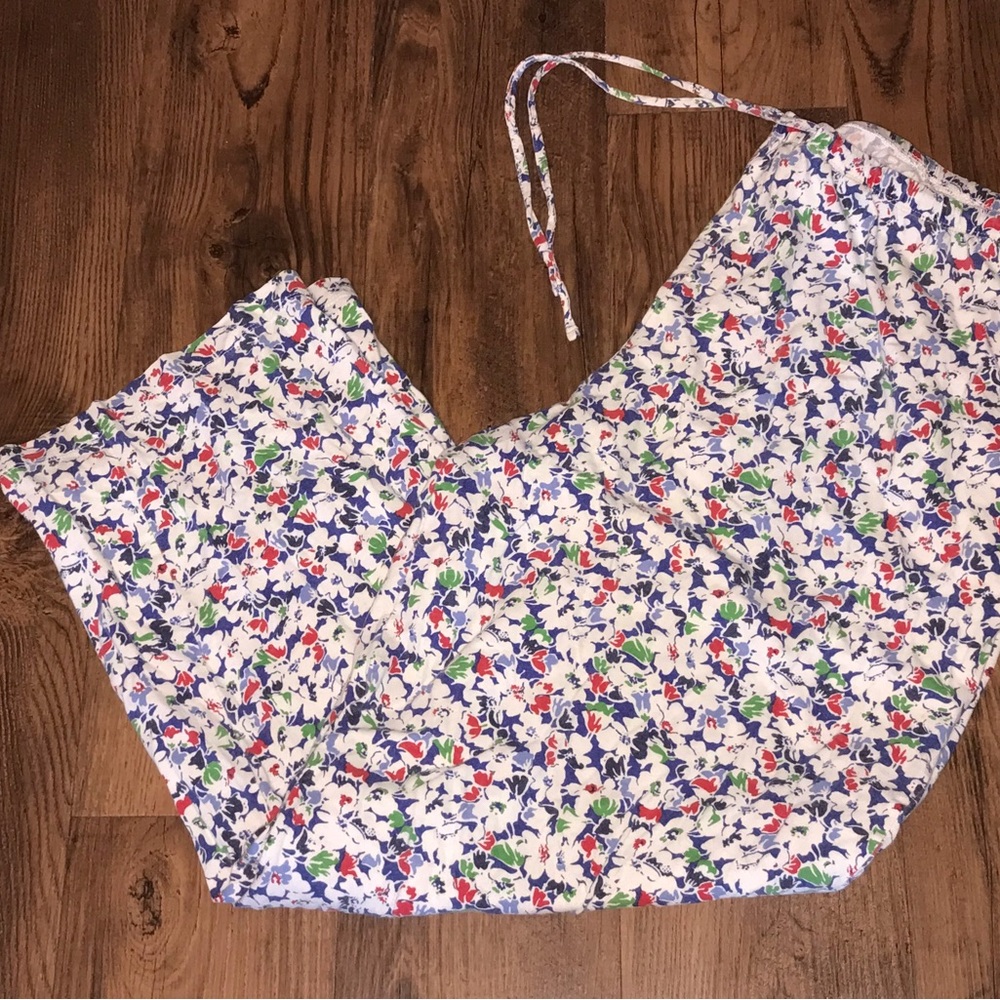 Lounge wear XL size X large Floral Print Drawstring Bottoms White/Blue/Green/Red